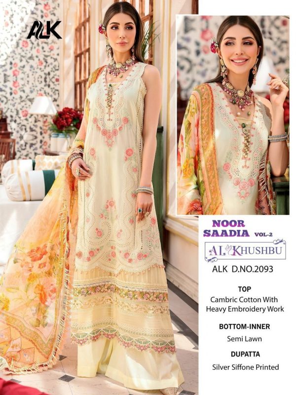 AL KHUSHBU ALK 2093 NOOR SAADIA VOL 2 PAKISTANI SUITS