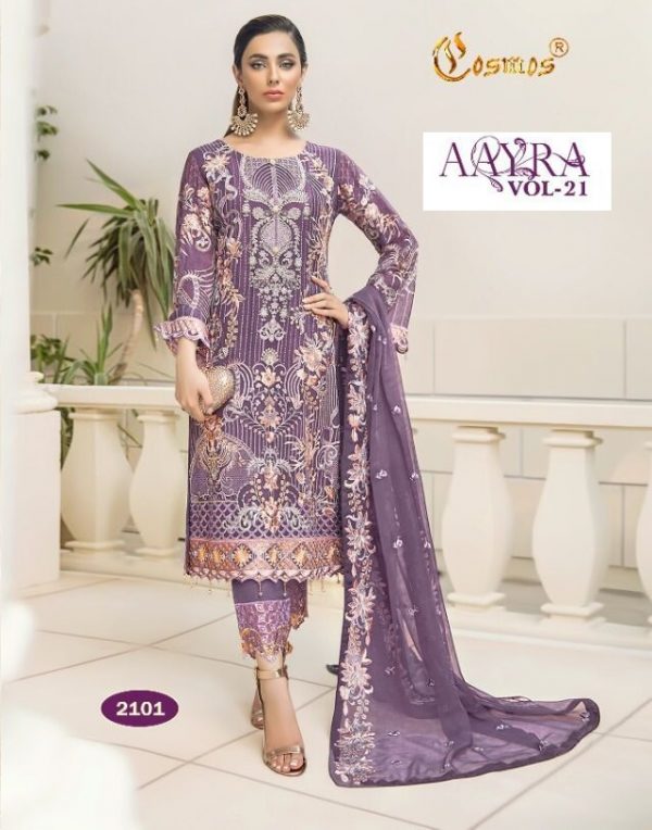 COSMOS 2101 AAYRA VOL 21 PAKISTANI SUITS IN INDIA