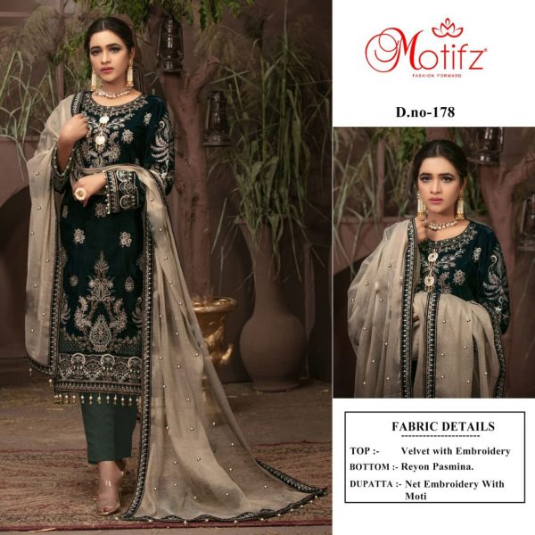 MOTIFZ 178 PAKISTANI VELVET SUITS MANUFACTURER