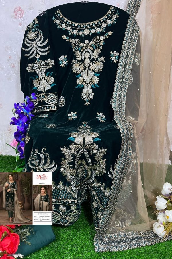 MOTIFZ 178 PAKISTANI VELVET SUITS MANUFACTURER