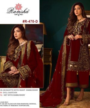 RAMSHA FASHION R 470 D PAKISTANI SUITS MANUFACTURER