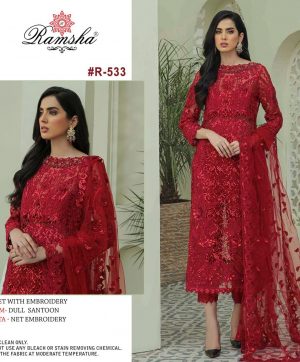 RAMSHA FASHION R 533 PAKISTANI SUITS MANUFACTURER