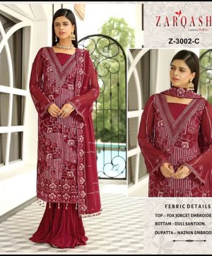 ZARQASH Z 3002 C PAKISTANI SUITS MANUFACTURER