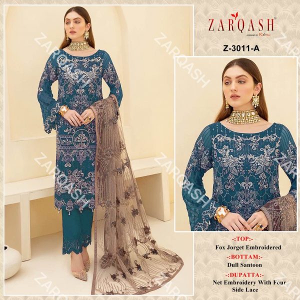 ZARQASH Z 3011 A PAKISTANI SUITS MANUFACTURER