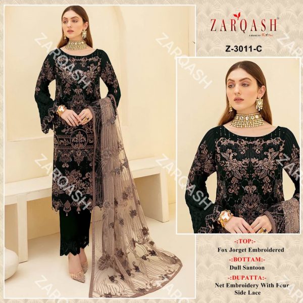 ZARQASH Z 3011 C PAKISTANI SUITS MANUFACTURER