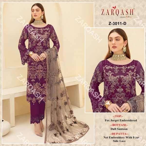 ZARQASH Z 3011 D PAKISTANI SUITS MANUFACTURER