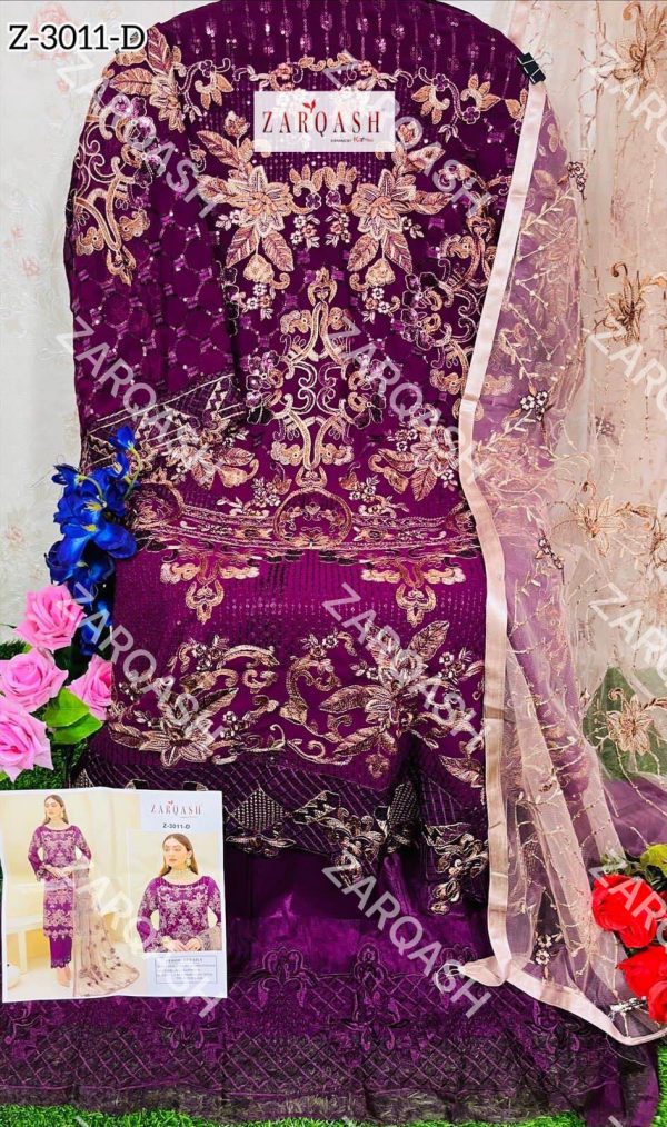 ZARQASH Z 3011 D PAKISTANI SUITS MANUFACTURER