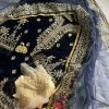 ZIAAZ DESIGNS NAVY BLUE MIRROR VELVET PAKISTANI SUITS