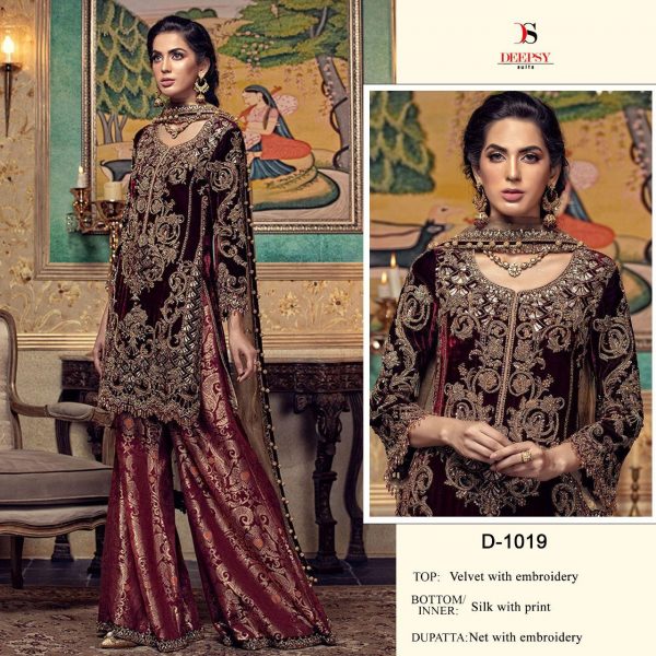 DEEPSY SUITS D 1019 VELVET PAKISTANI SUITS MANUFACTURER