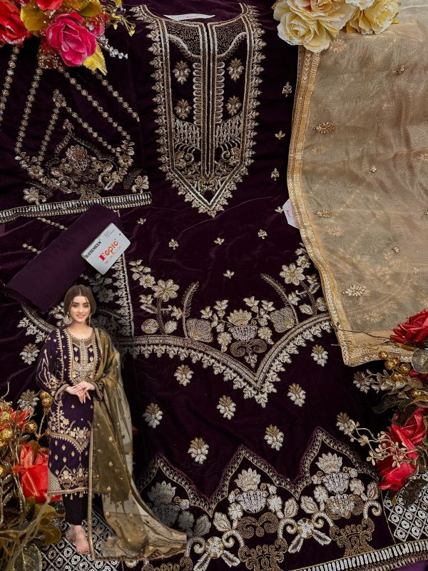 FEPIC C 1269 A ROSEMEEN PAKISTANI VELVET SUITS IN INDIA