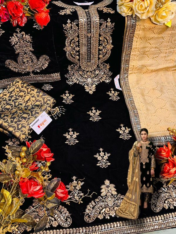 FEPIC D 5222 A ROSEMEEN VELVET PAKISTANI SUITS IN INDIA