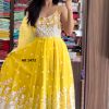 HK 1472 YELLOW READYMADE GOWN MANUFACTURER