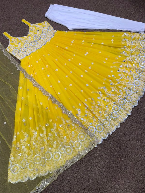 HK 1472 YELLOW READYMADE GOWN MANUFACTURER