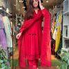 HK 1478 RED READYMADE GOWN WHOLESALER