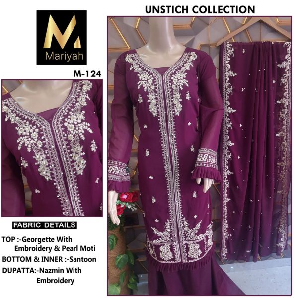 MARIYAH DESIGNER M 124 PAKISTANI SUITS MANUFACTURER