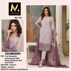 MARIYAH DESIGNER M 136 PAKISTANI SUITS MANUFACTURER