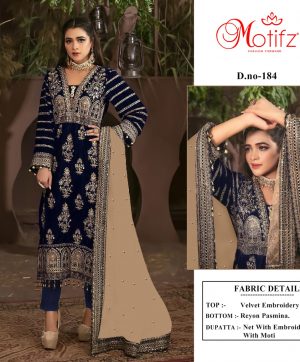 MOTIFZ 184 VELVET PAKISTANI SUITS MANUFACTUR IN INDIA