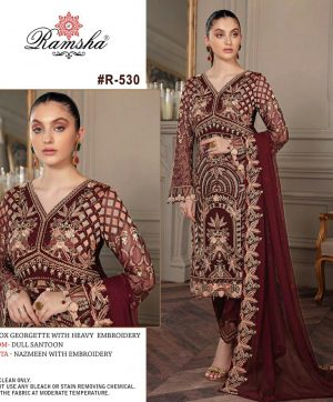 RAMSHA FASHION R 530 PAKISTANI SUITS MANUFACTURER