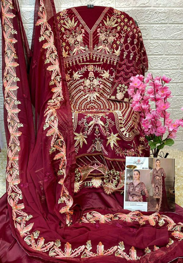 RAMSHA FASHION R 530 PAKISTANI SUITS MANUFACTURER