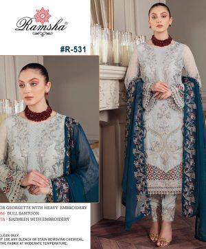 RAMSHA FASHION R 531 PAKISTANI SUITS MANUFACTURER