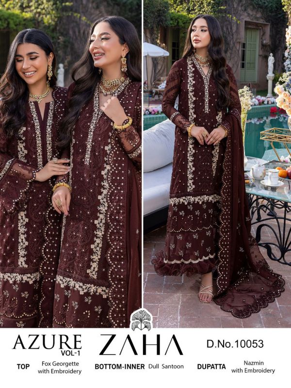 ZAHA 10053 AZURE VOL 1 PAKISTANI SUITS MANUFACTURER