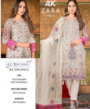 AL KHUSHBU 3042 D ZARA VOL 1 PAKISTANI SUITS IN INDIA