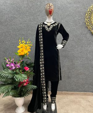 BLACK VELVET SALWAR KAMEEZ WHOLESALER