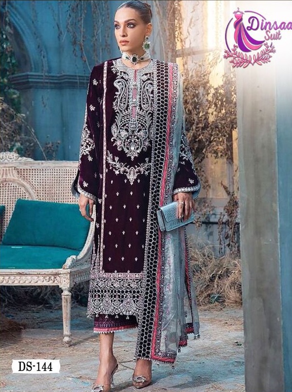 DINSAA DS 144 ANAYA VOL 1 VELVET PAKISTANI SUITS IN INDIA