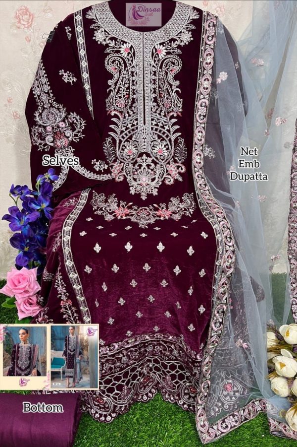 DINSAA DS 144 ANAYA VOL 1 VELVET PAKISTANI SUITS IN INDIA