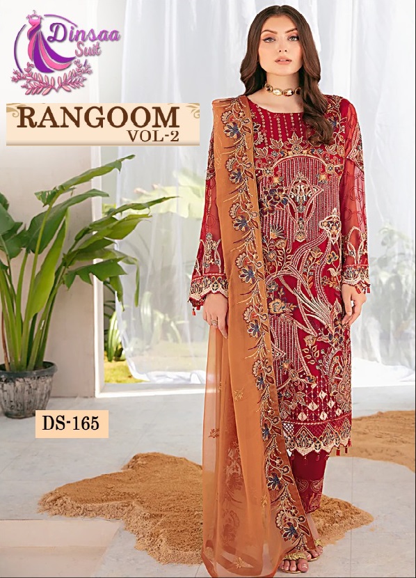 DINSAA SUIT DS 165 RANGOON VOL 2 PAKISTANI SUITS