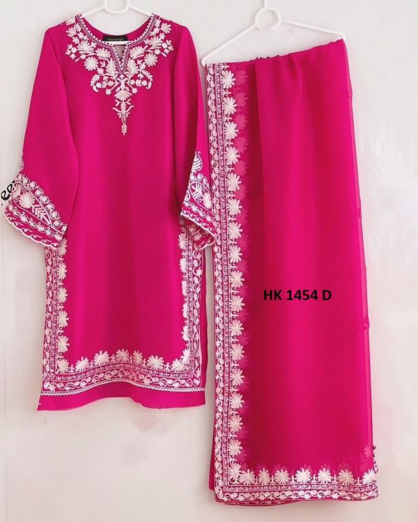 HK 1454 D READYMADE EMBROIDERED KURTI WHOLESALE