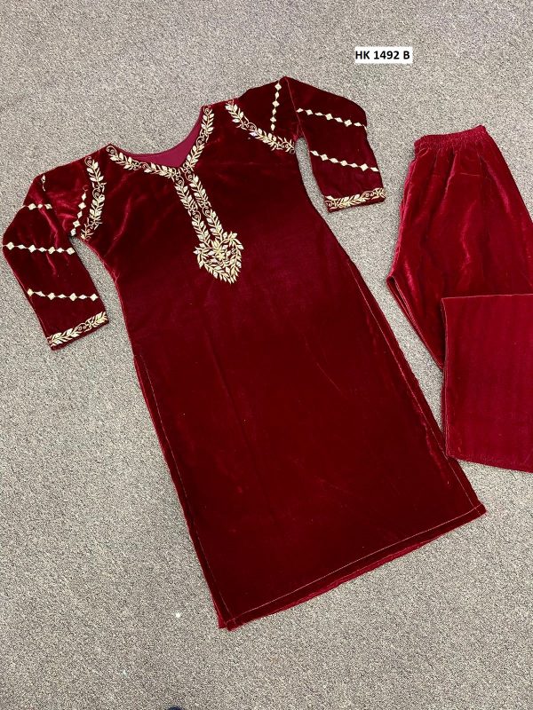 HK 1492 B READYMADE VELVET SUITS MANUFACTURER