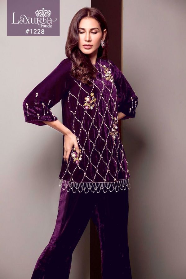 LAXURIA TRENDZ 1228 READYMADE VELVET TUNIC IN INDIA