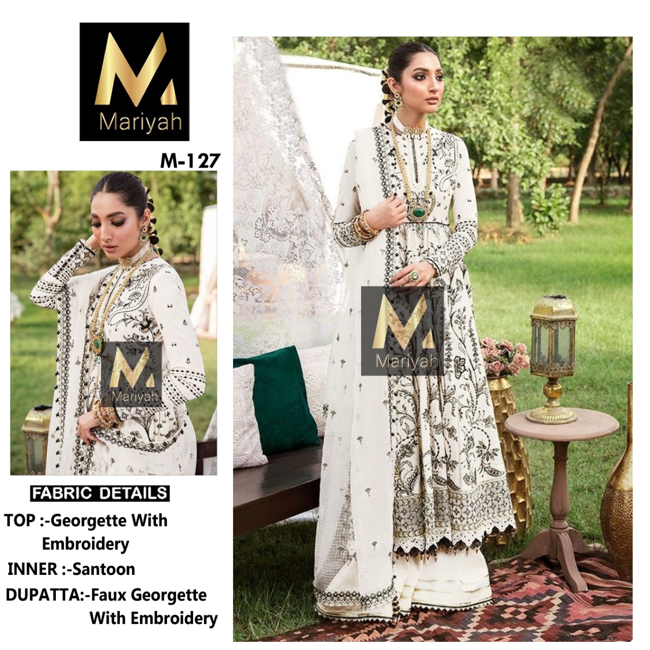 MARIYAH DESIGNER M 127 PAKISTANI SUITS MANUFACTURER
