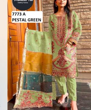 MEHBOOB TEX 7773 A PESTAL GREEN PAKISTANI SUITS