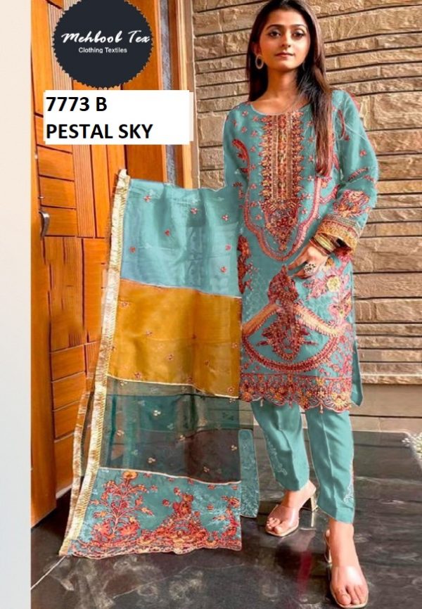 MEHBOOB TEX 7773 B PESTAL SKY PAKISTANI SUITS