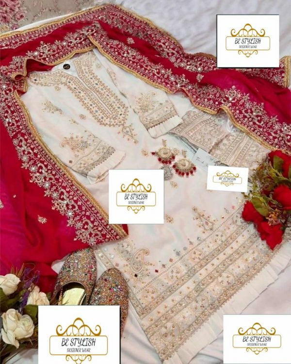 MEHBOOB TEX LIGHT CREAM PAKISTANI SUITS MANUFACTURER