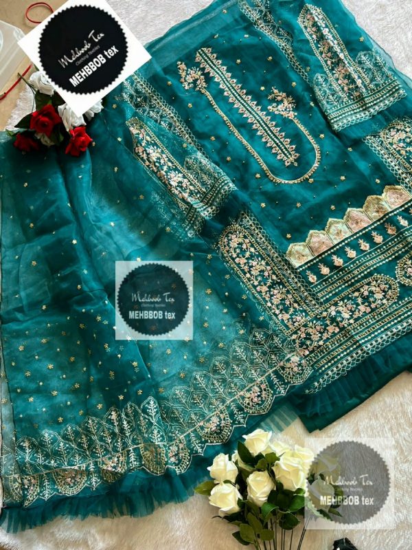 MEHBOOB TEX PESTAL GREEN PAKISTANI SUITS IN INDIA