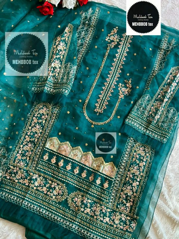 MEHBOOB TEX PESTAL GREEN PAKISTANI SUITS IN INDIA