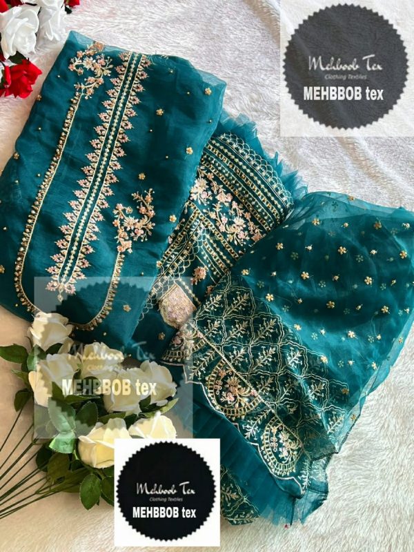 MEHBOOB TEX PESTAL GREEN PAKISTANI SUITS IN INDIA