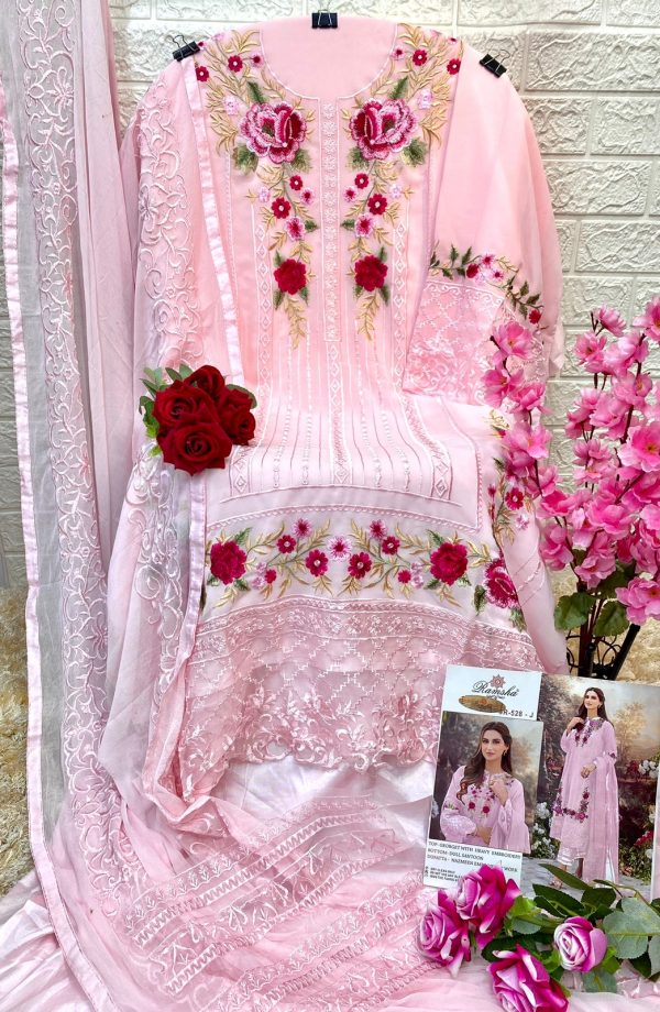 RAMSHA FASHION R 528 J PAKISTANI SUITS MANUFACTURER