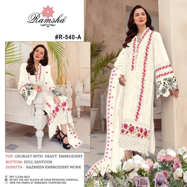 RAMSHA FASHION R 540 A PAKISTANI SUITS MANUFACTURER