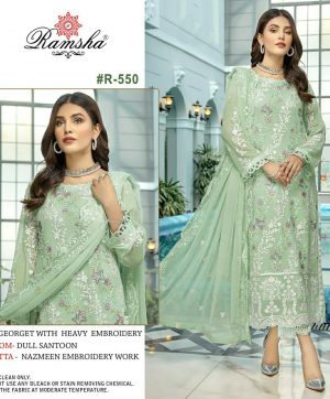 RAMSHA FASHION R 550 PAKISTANI SUITS MANUFACTURER