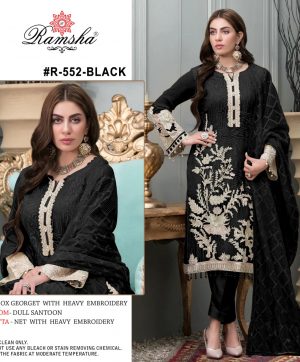 RAMSHA FASHION R 552 BLACK PAKISTANI SUITS IN INDIA