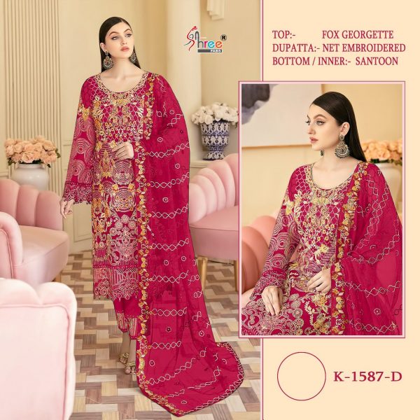 SHREE FABS K 1587 D PAKISTANI SUITS MANUFACTURER