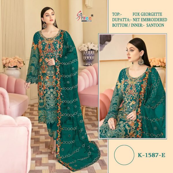 SHREE FABS K 1587 E PAKISTANI SUITS MANUFACTURER