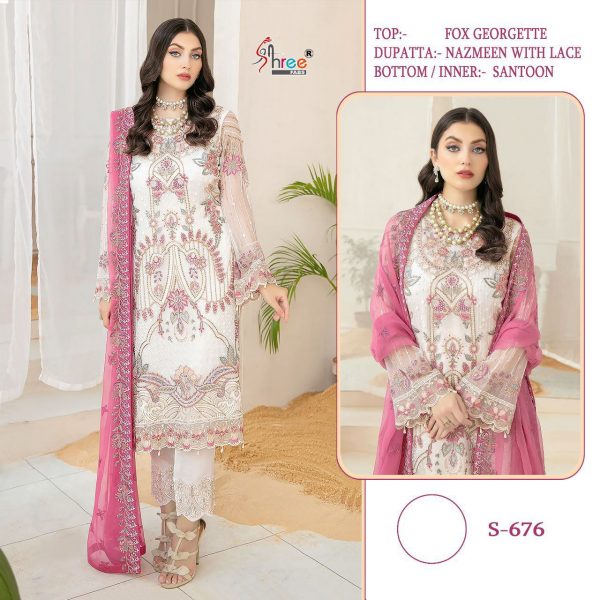 SHREE FABS S 676 PAKISTANI SUITS MANUFACTURER