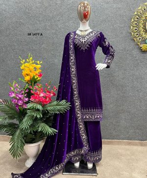 SHREE HARI SR 1477 A READYMADE VELVET SUITS