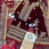 VS FASHION MAROON VELVET PAKISTANI SUITS IN INDIA