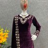 WINE VELVET SALWAR KAMEEZ WHOLESALER